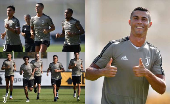 Les images du premier entraînement de Cristiano Ronaldo à Turin
