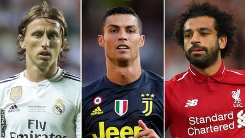 Luka Modric, Cristiano Ronaldo et Mohamed Salah nommés pour le titre de joueur UEFA de l’année 2018