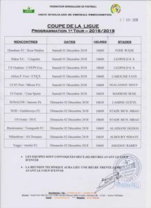 Coupe de la ligue : voici le programme des matches du 1er tour