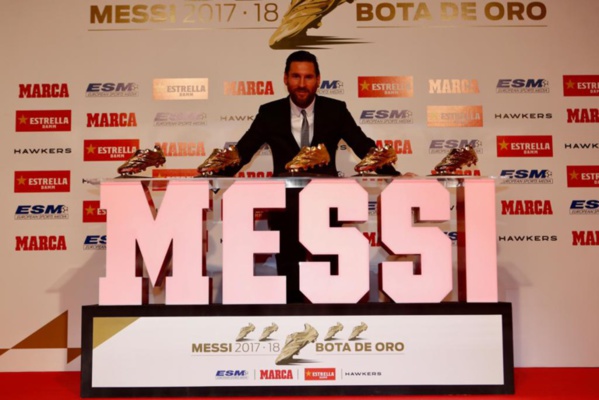 Messi remporte son 5e Soulier d'Or européen Messi remporte son 5e Soulier d'Or européen