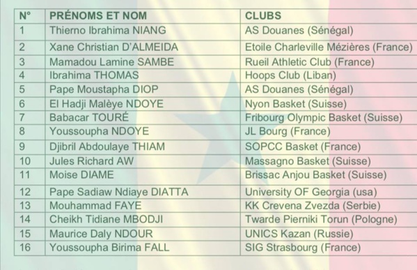 Basket -Tournoi Abidjan : Voici la liste des 16 Lions présélectionnés par Adidas Basket -Tournoi Abidjan : Voici la liste des 16 Lions présélectionnés par Adidas