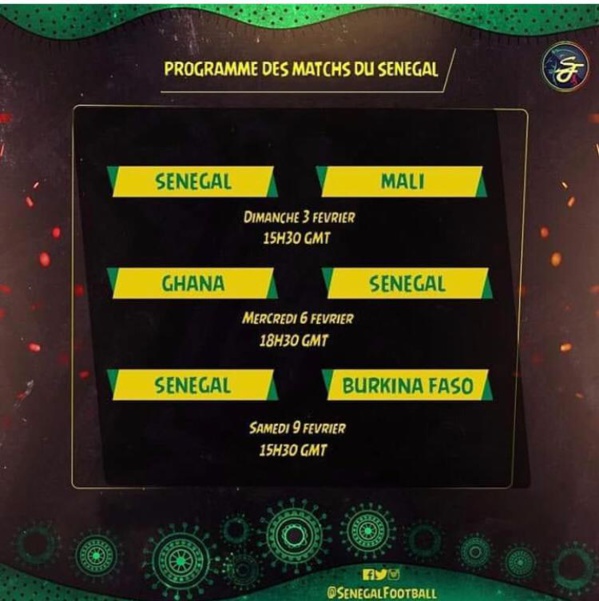 CAN U20 Niger 2019 : Voici le programme des matches du Sénégal