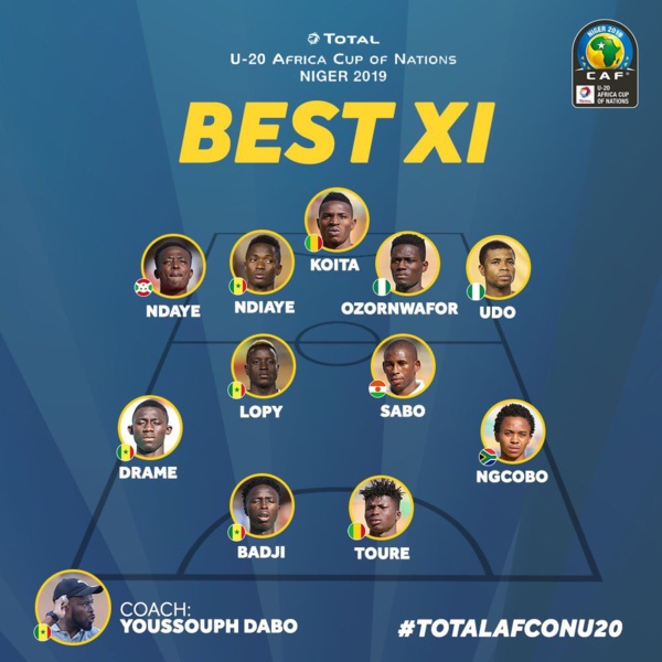 CAN U20 Niger 2019 : l’équipe type de la compétition, le Sénégal, pays le mieux représenté
