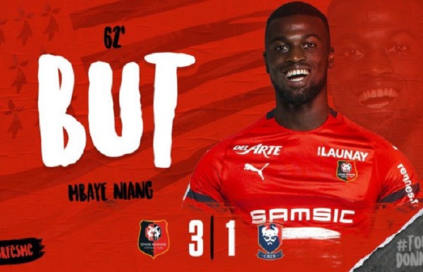 Ligue 1 : Mbaye Niang réagit après son but face à Caen ce dimanche Ligue 1 : Mbaye Niang réagit après son but face à Caen ce dimanche