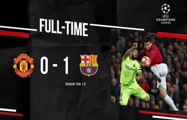 Ligue des champions : Man Utd perd devant Bacelone (0-1) à la suite d’un but csc Ligue des champions : Man Utd perd devant Bacelone (0-1) à la suite d’un but csc