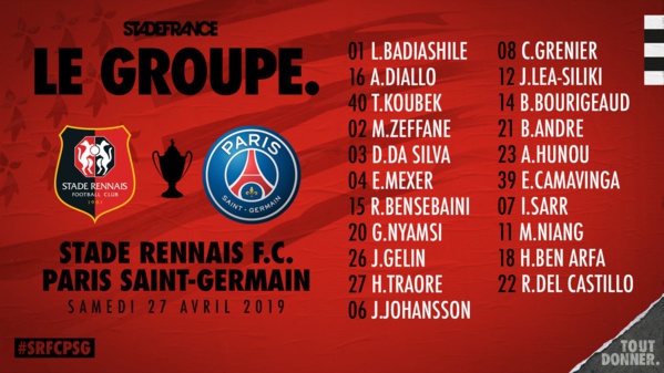 Finale Coupe de France : Abdoulaye Diallo, Ismaila Sarr et Mbaye Niang dans le groupe de Rennes Finale Coupe de France : Abdoulaye Diallo, Ismaila Sarr et Mbaye Niang dans le groupe de Rennes