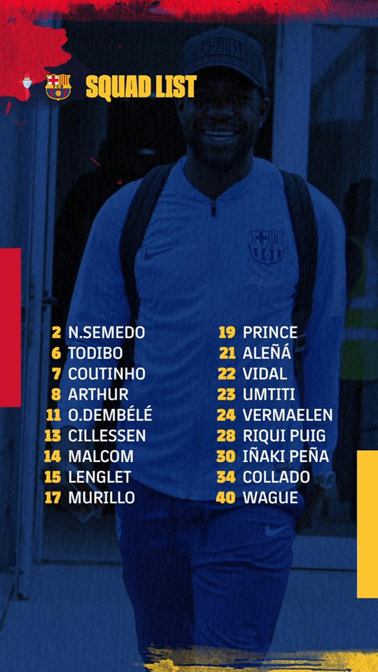 Barcelone : Moussa Wagué dans la liste face à Celta Vigo de ce samedi Barcelone : Moussa Wagué dans la liste face à Celta Vigo de ce samedi
