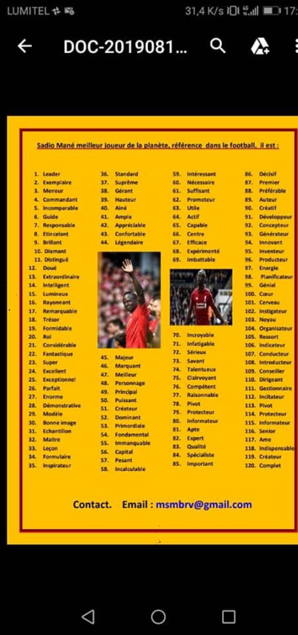 Les qualités qui font de Sadio Mané le meilleur joueur de la planète selon Monia Schroella