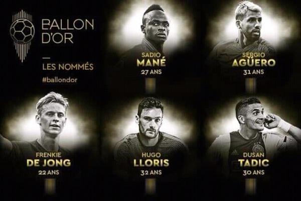 BALLON D'OR FF 2019Sadio Mané, Sergio Agüero, Frenkie de Jong, Hugo Lloris et Dusan Tadic nommés pour le Ballon d'Or France Football 2019 BALLON D'OR FF 2019Sadio Mané, Sergio Agüero, Frenkie de Jong, Hugo Lloris et Dusan Tadic nommés pour le Ballon d'Or France Football 2019