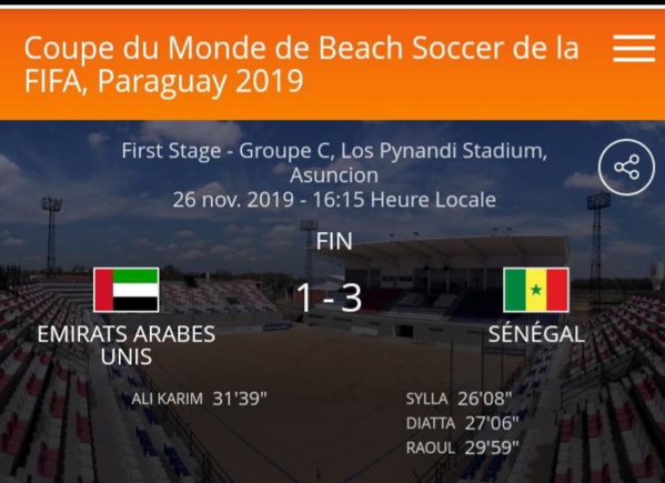Mondial Beach Soccer : le Sénégal décroche son ticket en quart (3-1) Mondial Beach Soccer : le Sénégal décroche son ticket en quart (3-1)