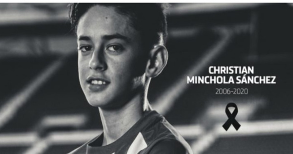 L’Atlético de Madrid pleure ce samedi la mort de son tout jeune joueur Minchola Sanchez L’Atlético de Madrid pleure ce samedi la mort de son tout jeune joueur Minchola Sanchez