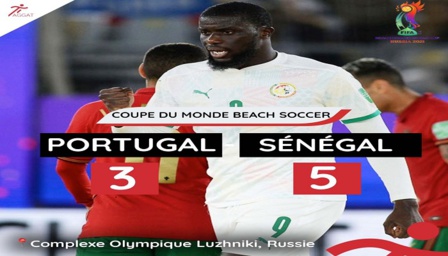 Beach Soccer : le Sénégal bat le Portugal et se qualifie en quart de finale Beach Soccer : le Sénégal bat le Portugal et se qualifie en quart de finale