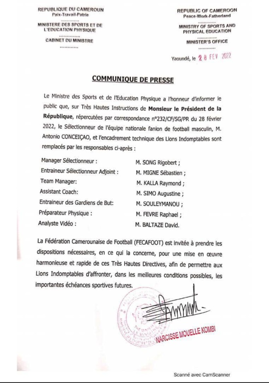 Officiel : Rigobert Song, nouveau sélectionneur du Cameroun Officiel : Rigobert Song, nouveau sélectionneur du Cameroun