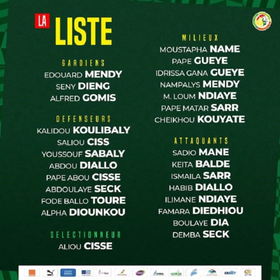 Eliminatoire CAN 2023 : 26 Lions convoqués, Demba Seck et Illiman Ndiaye la surprise du chef