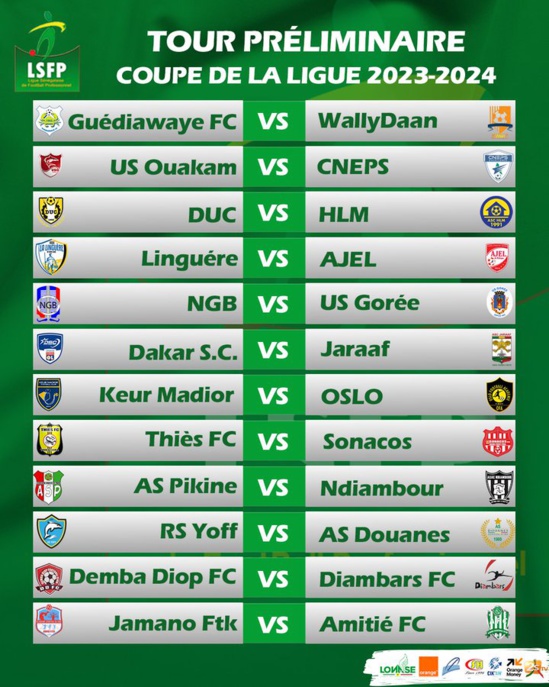 Coupe de la Ligue : Dakra SC-Jaraaf, le tirage complet du 1er tour Coupe de la Ligue : Dakra SC-Jaraaf, le tirage complet du 1er tour