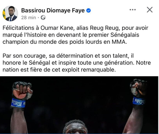 MMA : les félicitations du Président à Reug Reug MMA : les félicitations du Président à Reug Reug