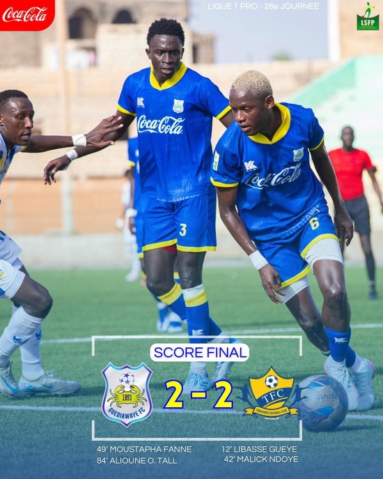 Ligue 1 (J28) : Guédiawaye FC arrache le nul face à Teungueth FC et valide son maintien Ligue 1 (J28) : Guédiawaye FC arrache le nul face à Teungueth FC et valide son maintien