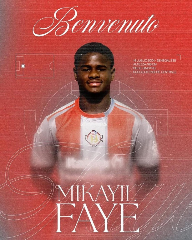 Mikayil Faye rejoint la Cremonese : un nouveau départ pour le jeune défenseur sénégalais Mikayil Faye rejoint la Cremonese : un nouveau départ pour le jeune défenseur sénégalais