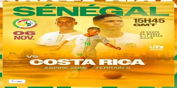 Coupe du monde U17 : le Sénégal face au Costa Rica, aujourd’hui