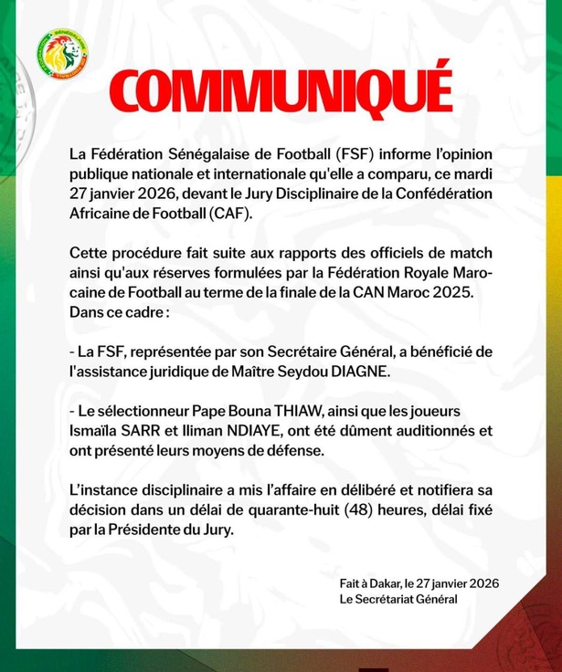 CAN 2025 : le Sénégal et le Maroc auditionnés par la CAF, le verdict ce jeudi