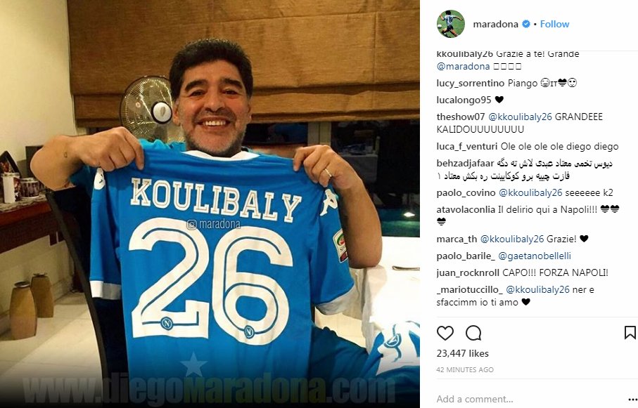 Série A : Maradona remercie Koulibaly