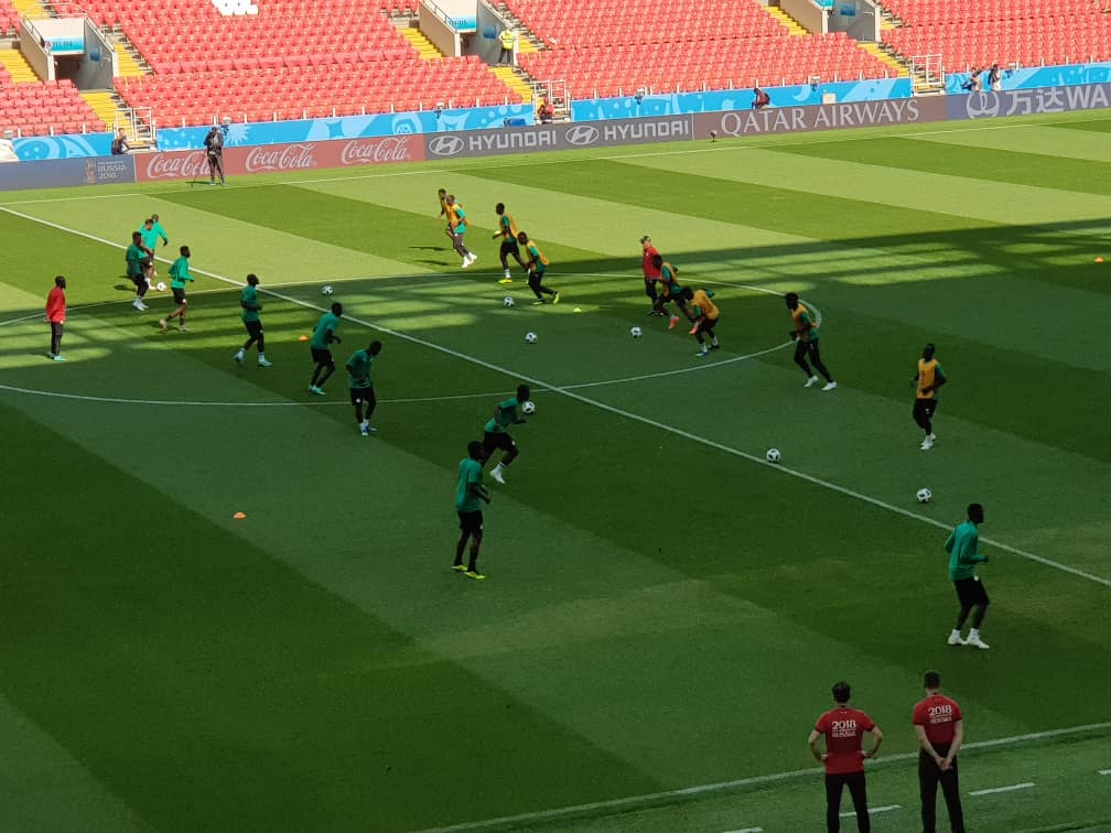 Stade du Spartak de Moscou : Les lions en reconnaissance du terrain