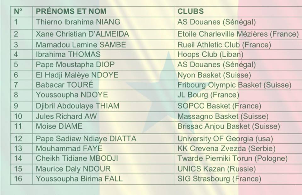 Basket -Tournoi Abidjan : Voici la liste des 16 Lions présélectionnés par Adidas