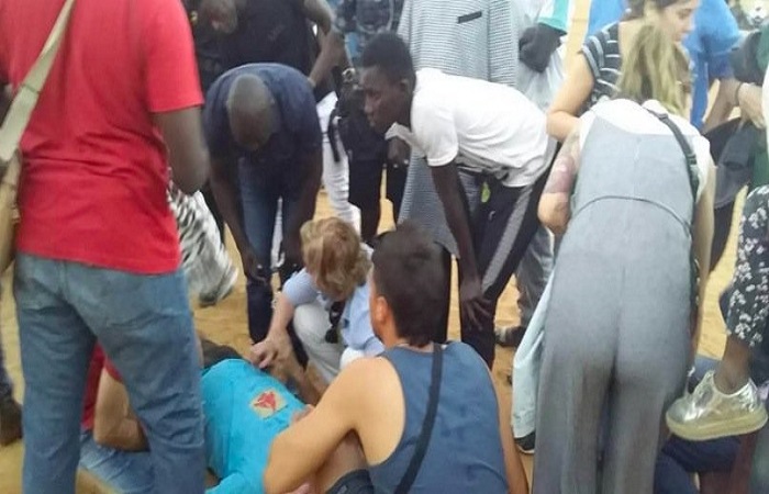 Vidéo-Stade municipal de Mbour : la tribune amovible cède et fait plusieurs blessés