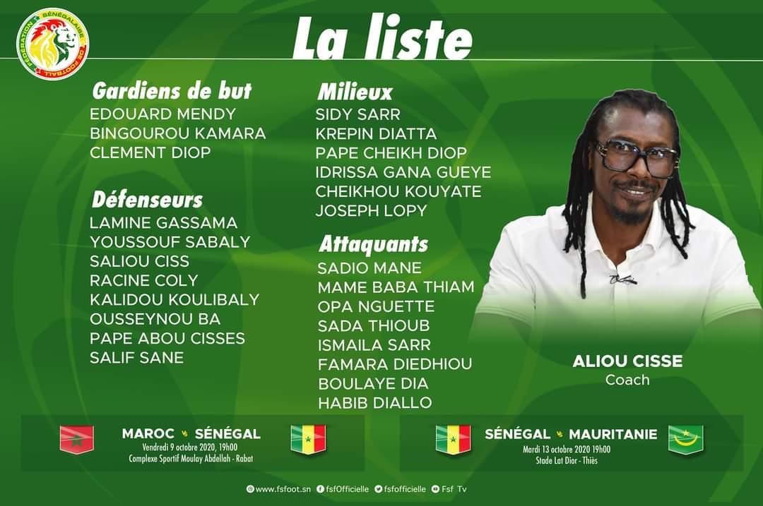 Matchs amicaux : La liste des joueurs face au Maroc et la Mauritanie disponible