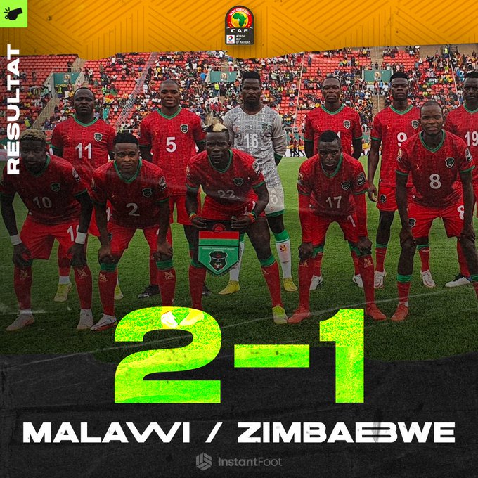 CAN-2021 :  Le Malawi se relance en s'imposant devant le Zimbabwe