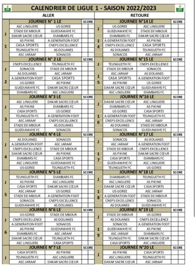 Ligue 1: le calendrier de la saison 2022-2023 publié par la LSFF