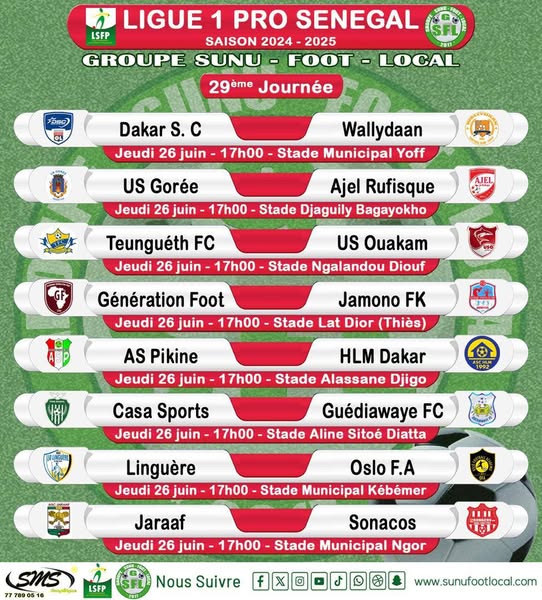 Ligue 1: Gorée, Jaraaf et USO, une journée décisive ce jeudi