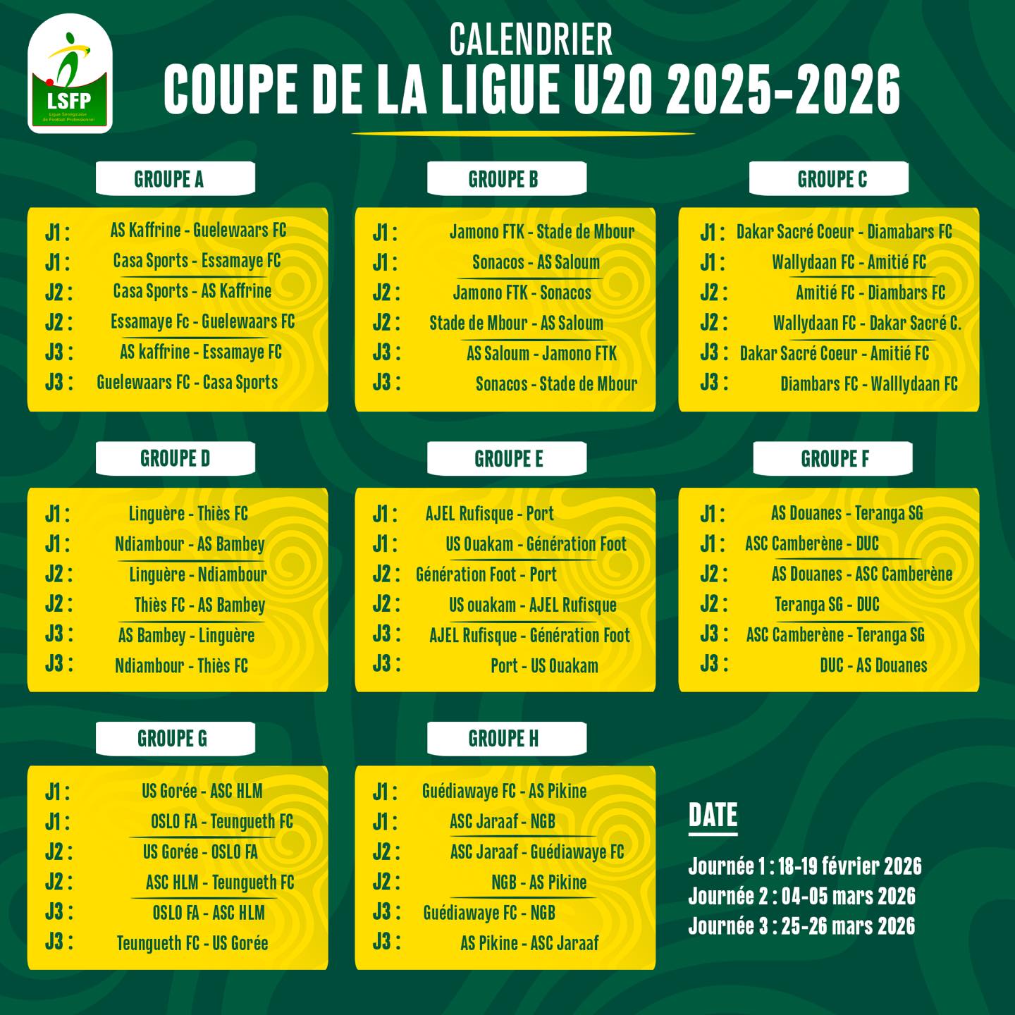 Coupe de la Ligue 2026 : le calendrier complet et la composition des poules dévoilés