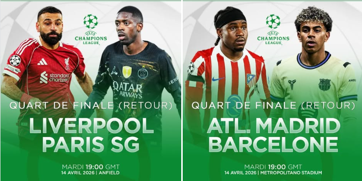 LDC : le programme des quarts de finale (Retour) !