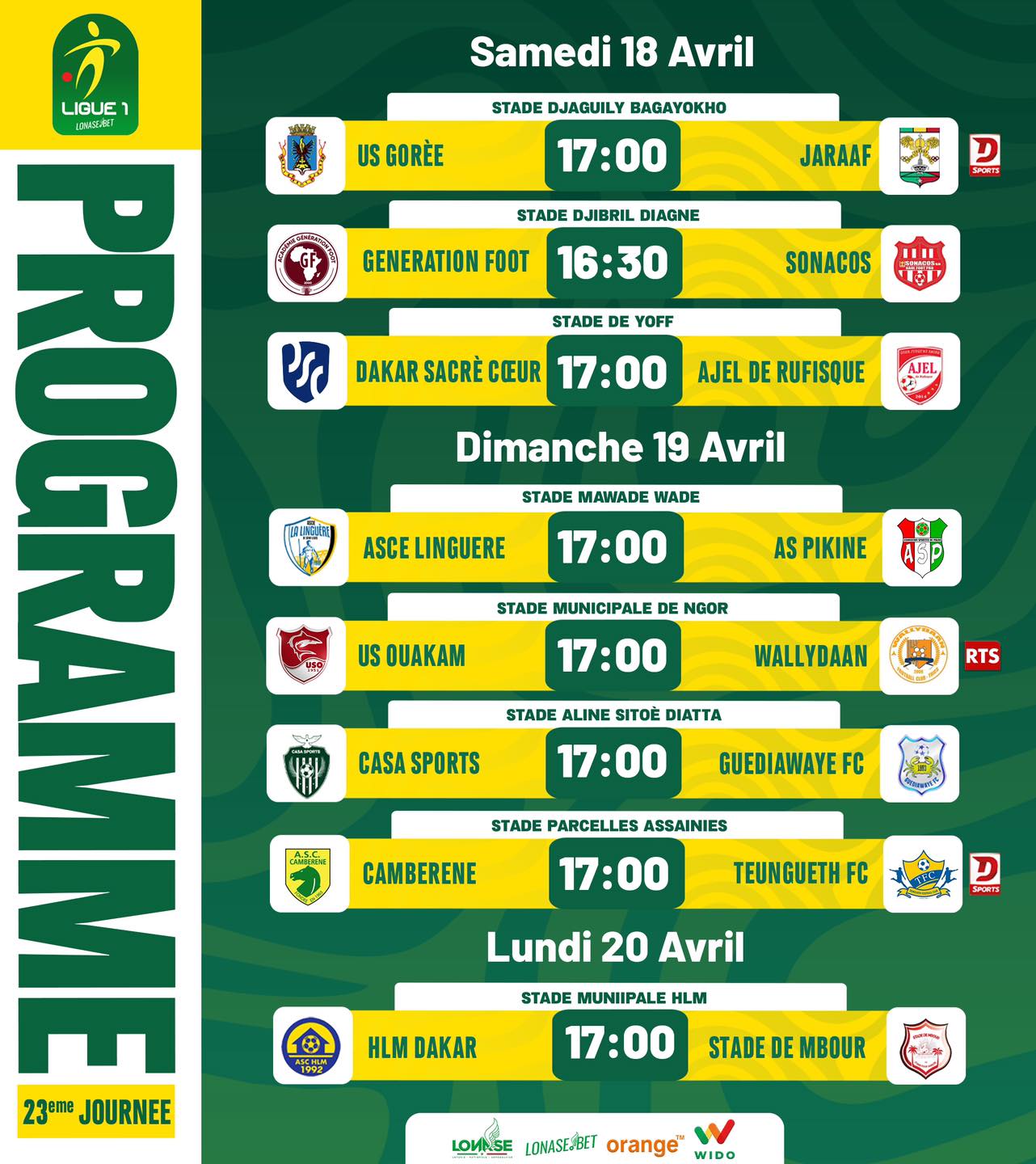 Ligue 1 : Gorée face à Jaraaf, le derby dakarois, ce samedi