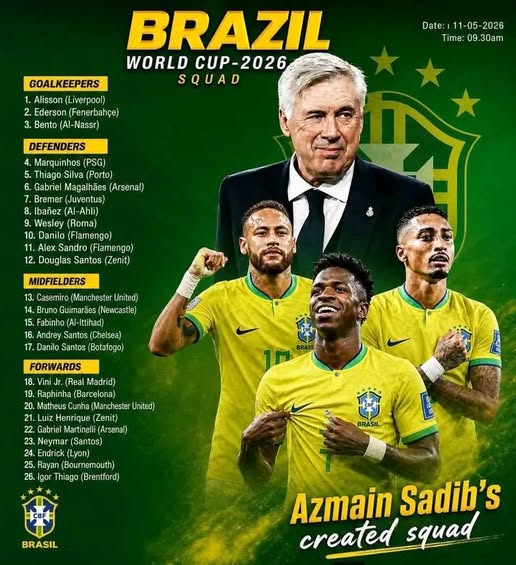 Coupe du Monde 2026 : Le Brésil dévoile sa liste, Neymar signe son grand retour